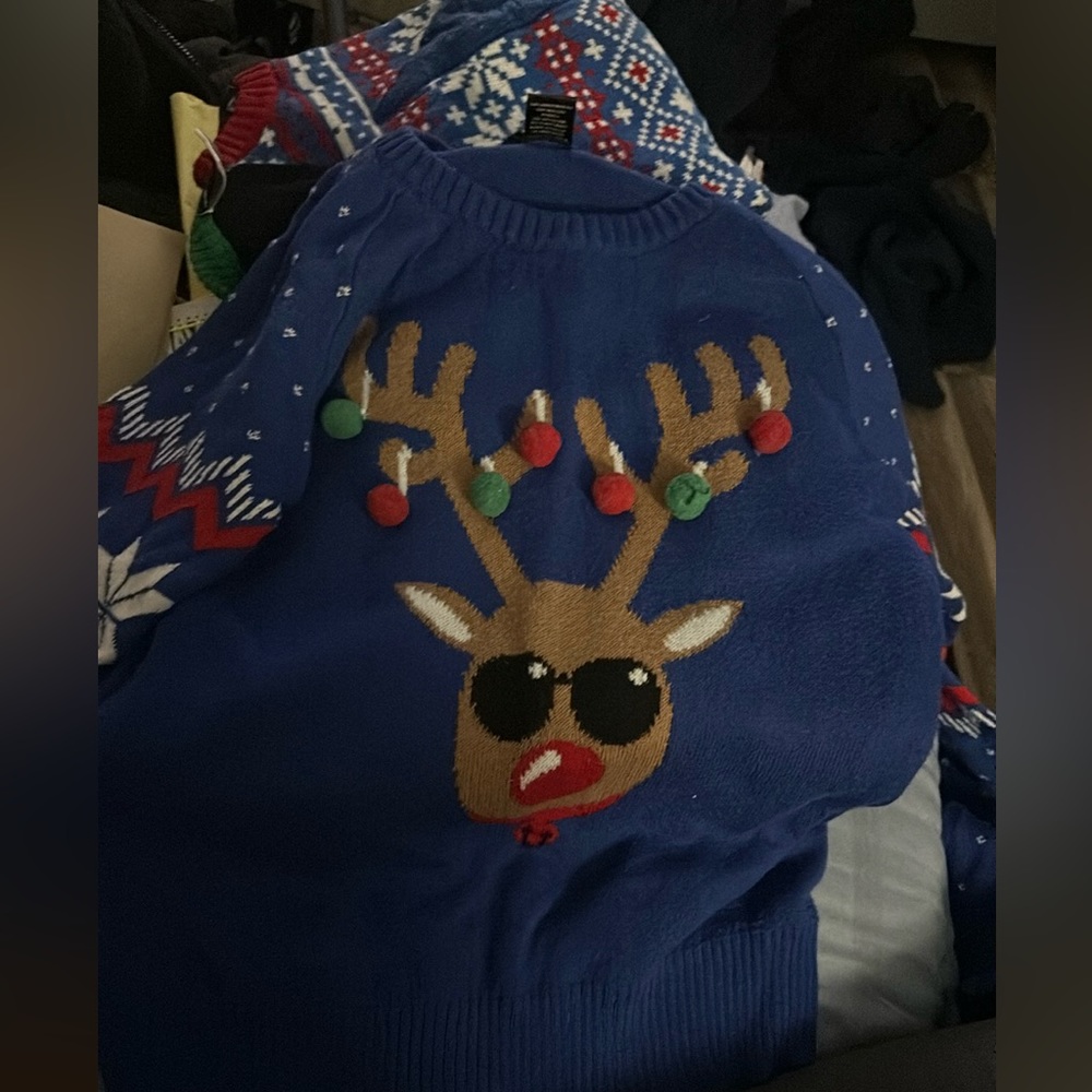Six ugly Christmas sweaters